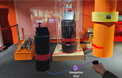 RHINO-AR: An Augmented Reality Exhibit for Teaching Mobile Robotics Concepts in Museums